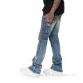 Hight Quality Designers Stacted Fit Denim Jeans